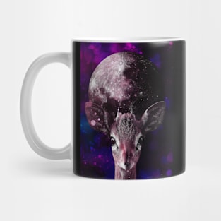 Gazelle antelope in galaxy with full moon Mug